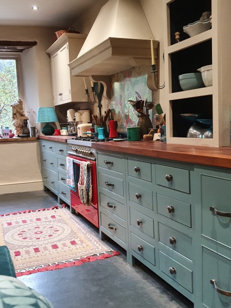 Bright red aga in new home