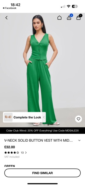 Green trouser set from Cider