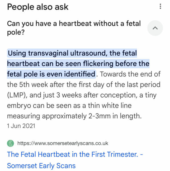 Fetal pole 6 weeks