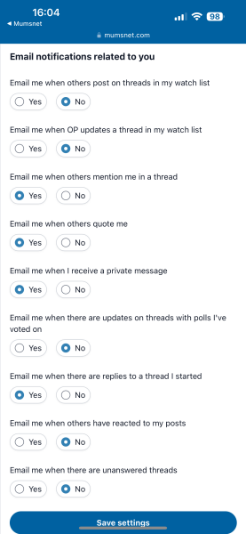 Constant email updates