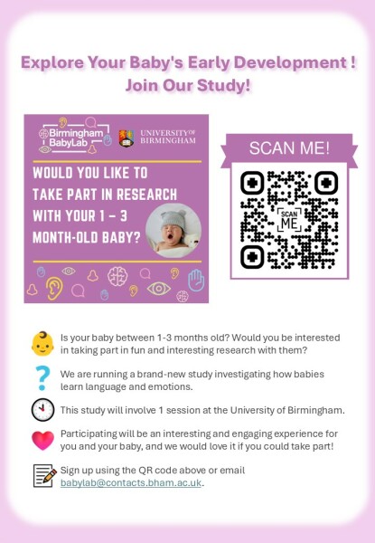 👶 Your Baby’s First Research Adventure in Birmingham — Join Us!💕
