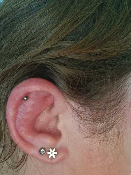 New helix piercing very red