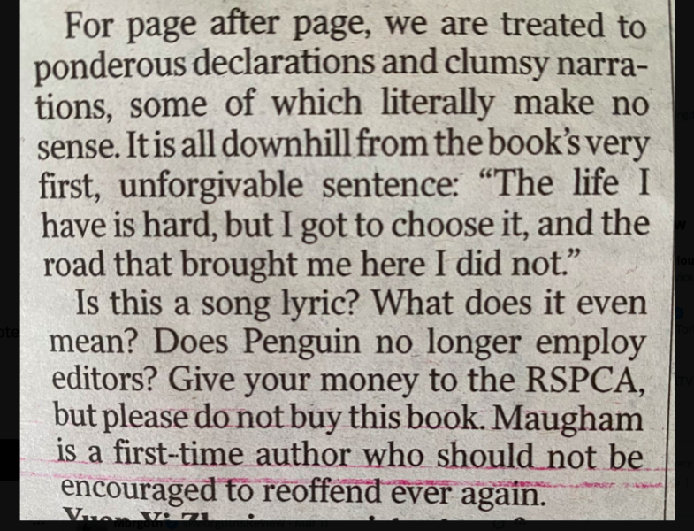 I'm not sure Jo Maugham is quite well