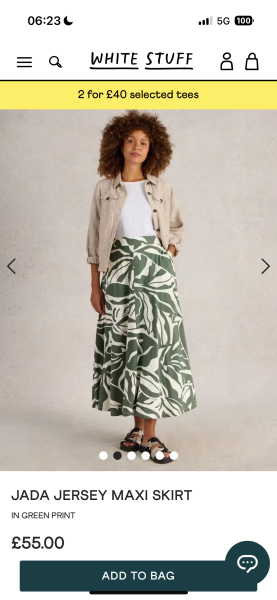 Midi length skirt