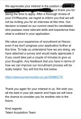 Feedback after job rejection