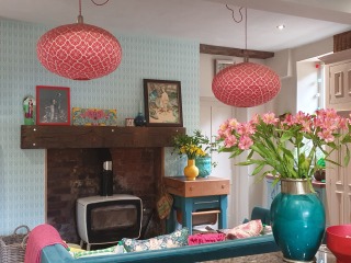 Bright red aga in new home