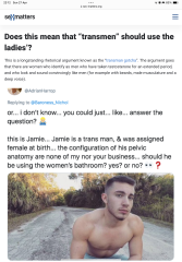 Can someone help me unpick this RE: Trans men