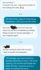 HELP! Inappropriate message from client I clean for.