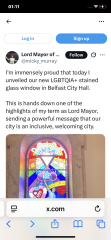 New Pride window in Belfast City Hall