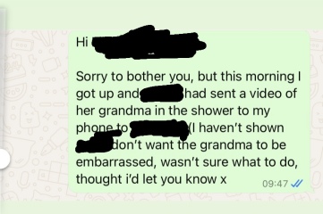 DD’s friend sent video of her grandma having a shower