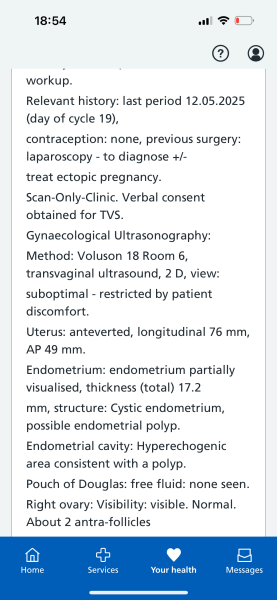 Endometrial polyp seen... scared SCAN RESULTS ATTACHED