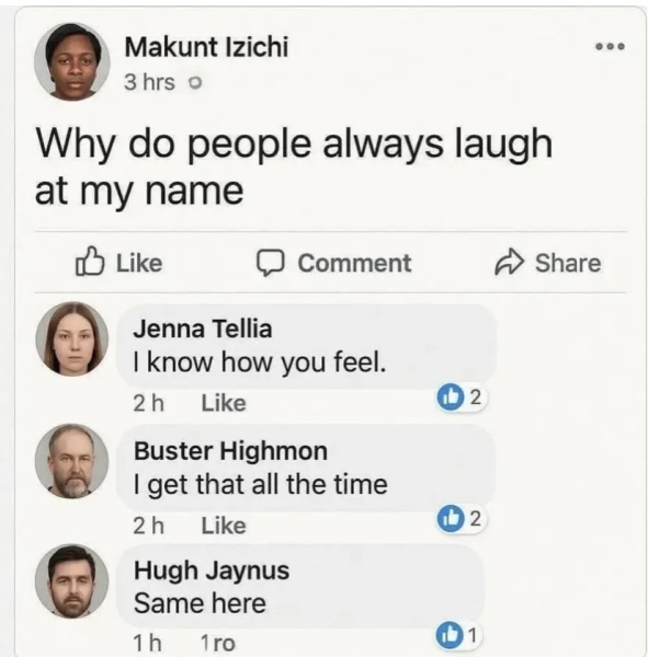 This made me howl laughing.  Anyone else heard a funny joke or seen a funny meme?