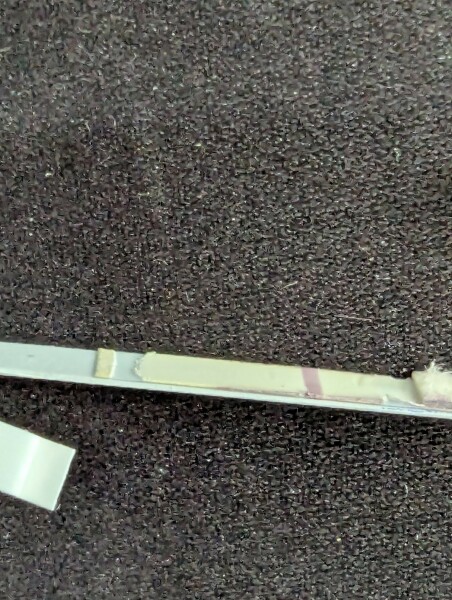 Pink colouring on edge of test??