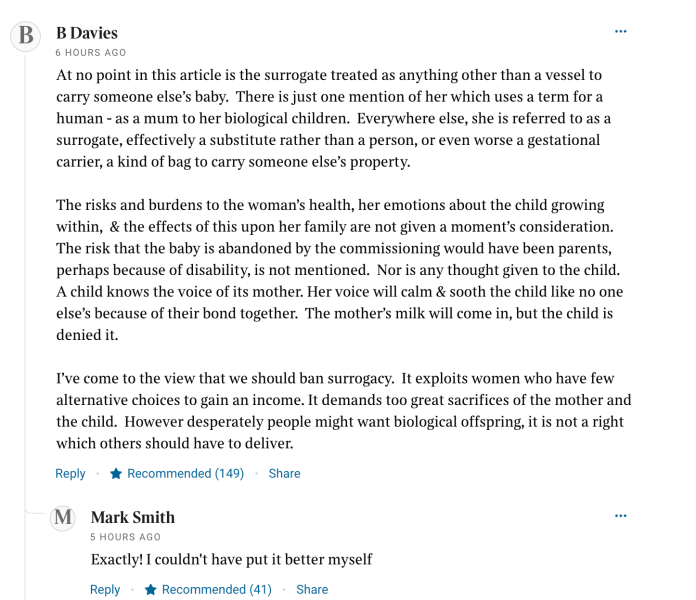 Times article on surrogacy