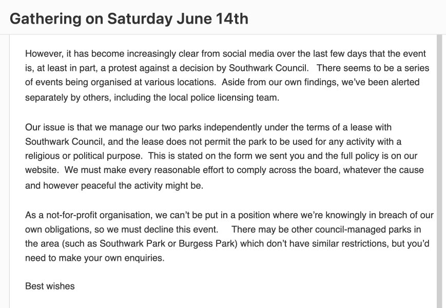 We’ve just lost our space — 2 days before our event