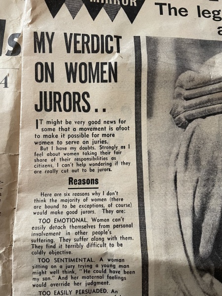 Six powerful reasons why women shouldn’t be jurors