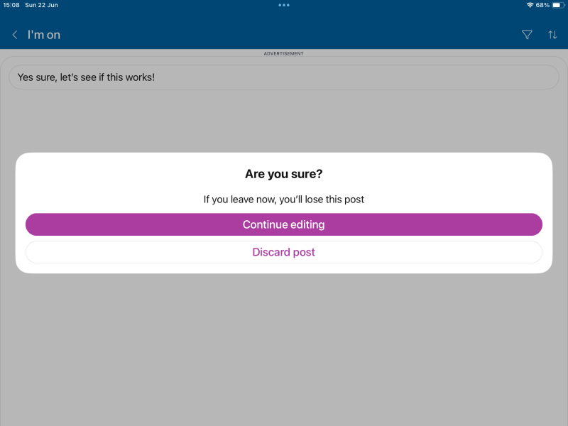 Anyone else unable to post easily on the app?