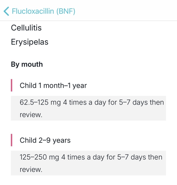 Wrong dose of antibiotic