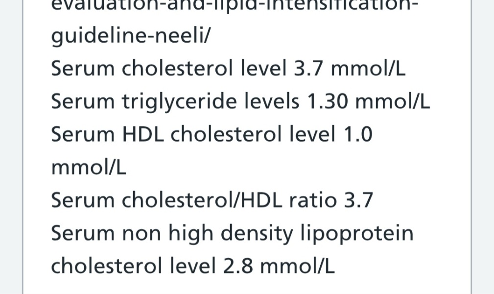 Cholesterol level