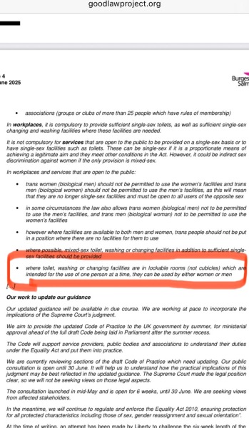 EHRC clarification on SC judgement - workplaces