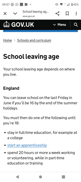 To let DD leave 6th form to work in a pub!