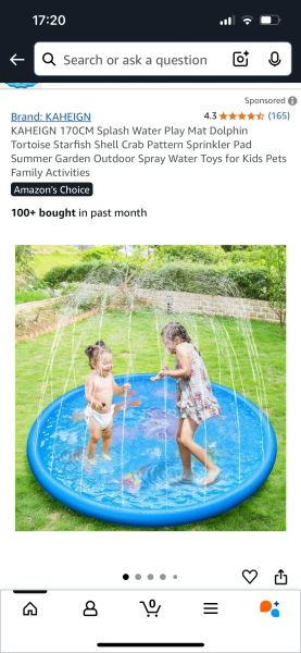 Alternative to paddling pool?