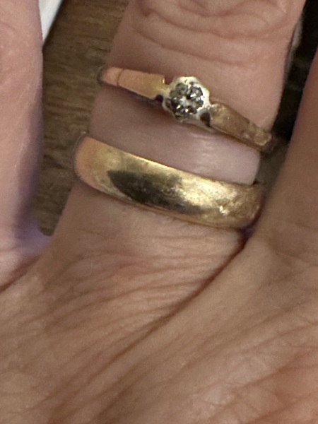 Super glued rings together (on finger)