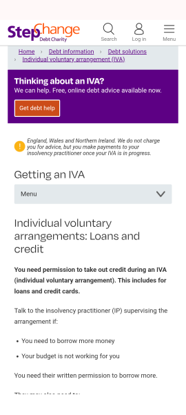 Is it possible to have a loan while in an iva?