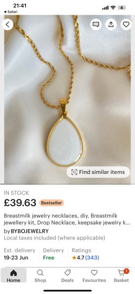 Gold Breastmilk Necklace that isn't £££+