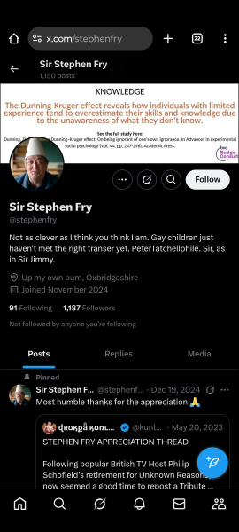 Stephen Fry - What a repulsive, condescending misogynistic turd