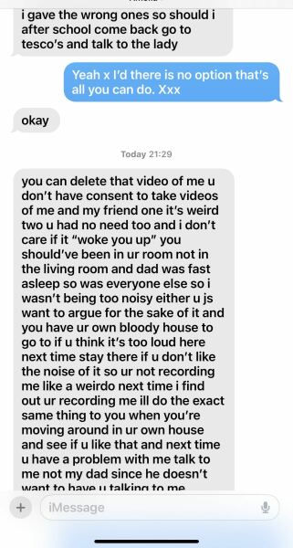 Messages from step child