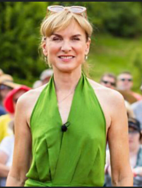 Fiona Bruce Halter Neck Green Dress