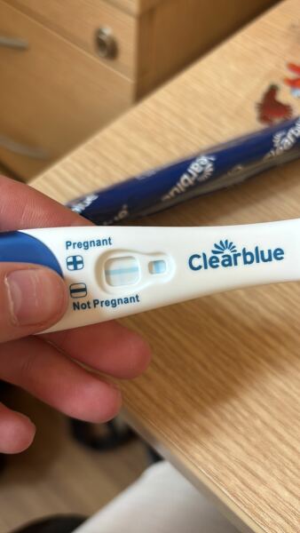 Various positive tests (faint) - period late five days.