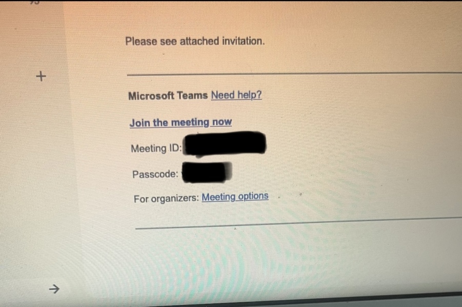 How to find teams invitation meeting time?