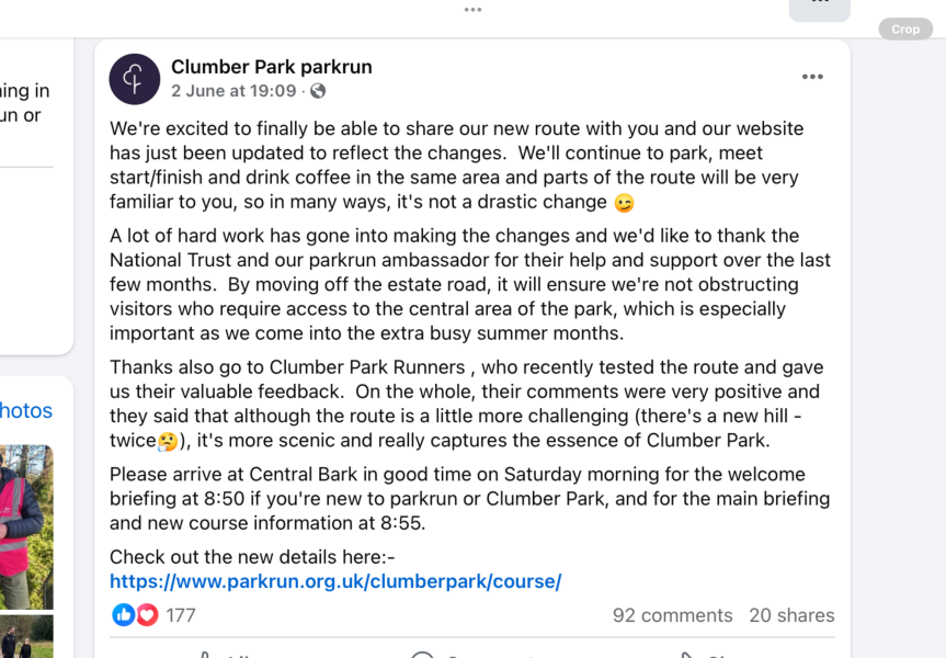 To think the National Trust should not let Park Run volunteers marshal the cars at a NT property