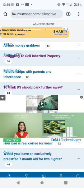Text overlaying in active because of an advert