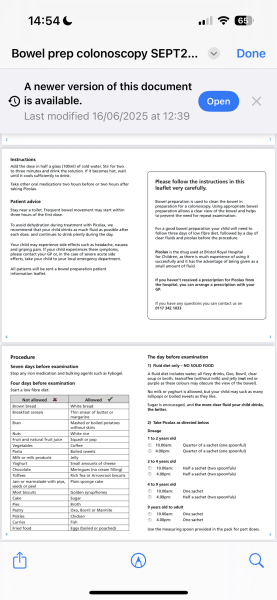 Low fibre meal ideas pre colonoscopy
