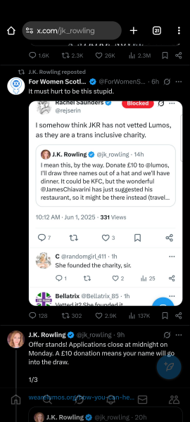 Donate £10 to Lumos and have dinner with JKR