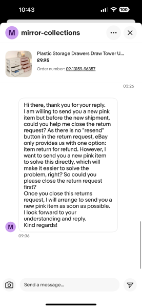 Seller wants me to cancel return