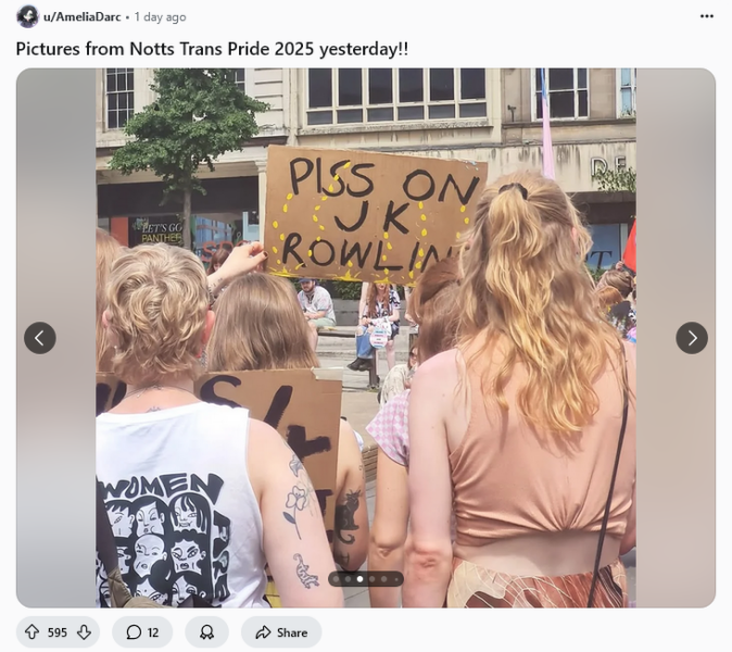 Nottingham Pride 2025 - the signs **MNHQ title tweak to point out this was the Notts Trans Pride as acknowledged in the thread**