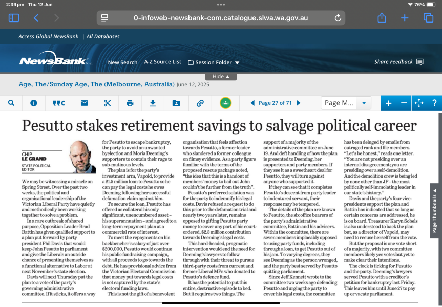 Moira Deeming - thread 4 - where we are thrilled