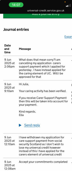 Hi, RE caters allowance and the carers element of UC, could someone tell me what this means?