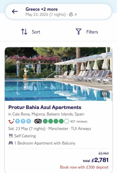 How much is reasonable for a holiday ABROAD for a family 3 during half term?