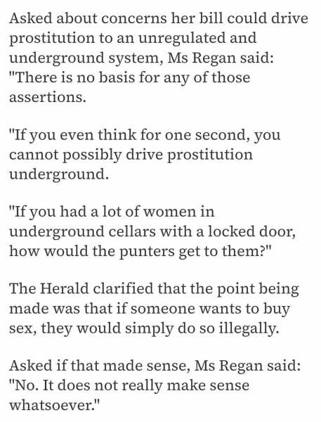 Ash Regan on driving prostitution underground