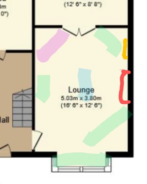 How would you place furniture in this living room?
