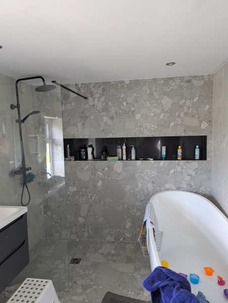 Shower niche for shampoo bottles - has anyone got one?