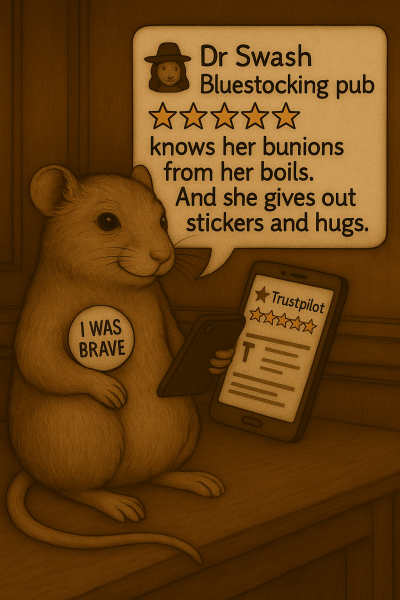 The Bluestocking - where the laugh emoji is sorely missed.