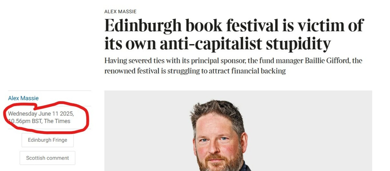 Alex Massie about the Edi Book Festival in the Times
