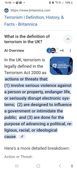 To think Palestine Action isn't a terrorist group?