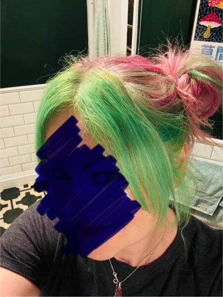 Purple hair on a "mature" lady